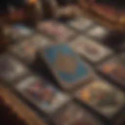 A collection of tarot cards fanned out on a mystical cloth