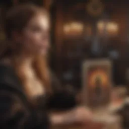 A community gathering centered around tarot reading and sharing decks