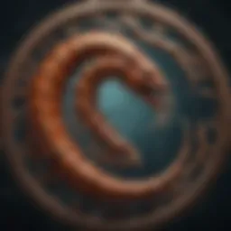 Symbol of Scorpio zodiac sign with celestial background