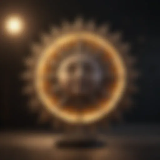 Celestial alignment depicting sun and moon signs