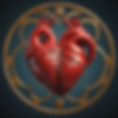Heart and Zodiac Signs Connection Illustration of heart entwined with zodiac signs
