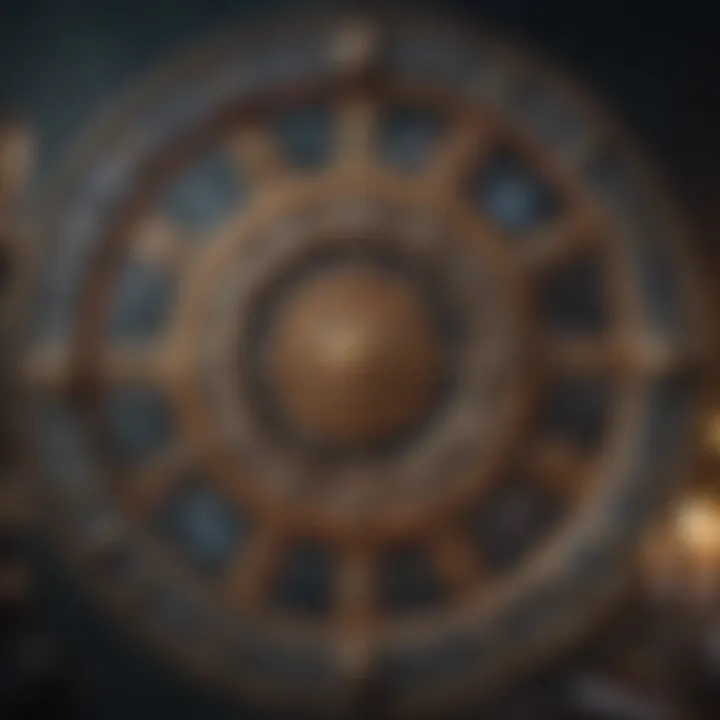 An artistic representation of the zodiac wheel highlighting all twelve signs