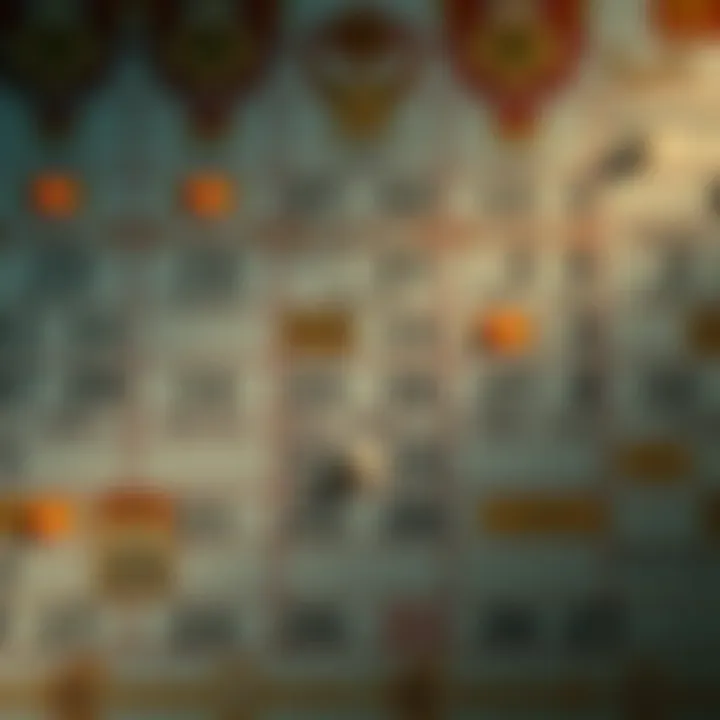 Calendar with highlighted auspicious dates