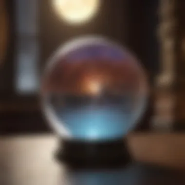 A glowing crystal ball with mystical lighting