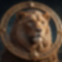 Astrological symbol for Leo surrounded by stars