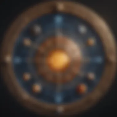 Digital Astrological Chart A digital astrological chart showcasing zodiac signs and celestial bodies.