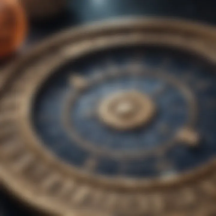 Close-up of a zodiac sign with planetary influences