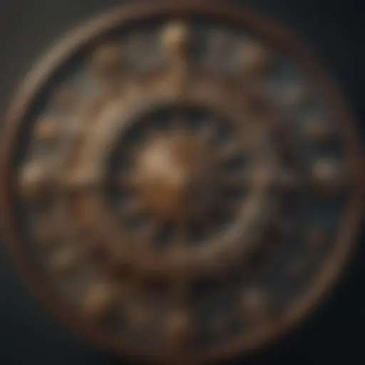 Zodiac wheel illustrating various astrological signs and their traits