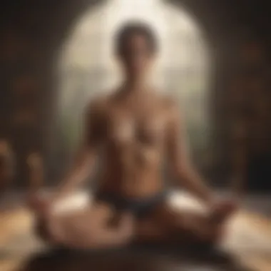 A meditative scene showcasing the harmony of body and mind