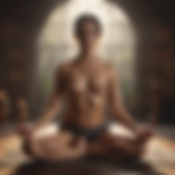 A meditative scene showcasing the harmony of body and mind