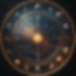 Celestial chart illustrating zodiac signs