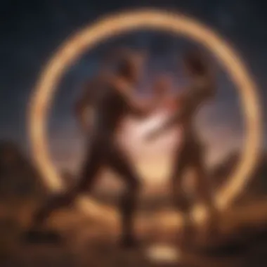 Emotional Dynamics: The Cosmic Dance of Aries and Scorpio A vibrant cosmic scene symbolizing emotional dynamics