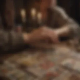 A tarot spread showcasing cards related to love and affection.