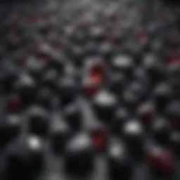 A collection of various black gemstones showcasing their unique characteristics.