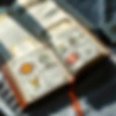 Understanding Tarot Interpretations An open tarot book with notes and interpretations