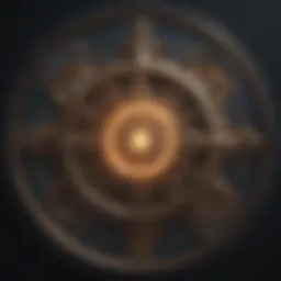 Astrological symbols intertwined in a celestial setting