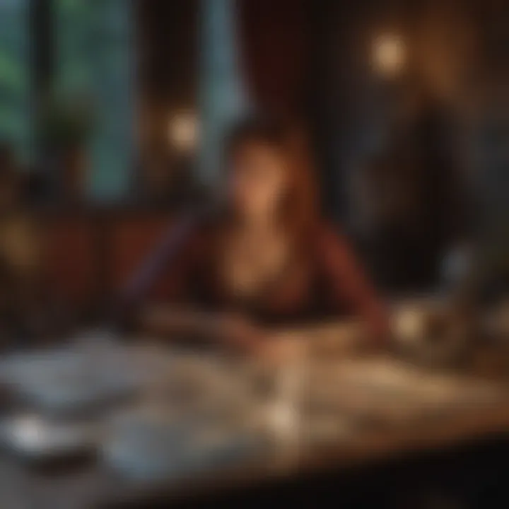 A serene setting for a psychic consultation with tarot cards