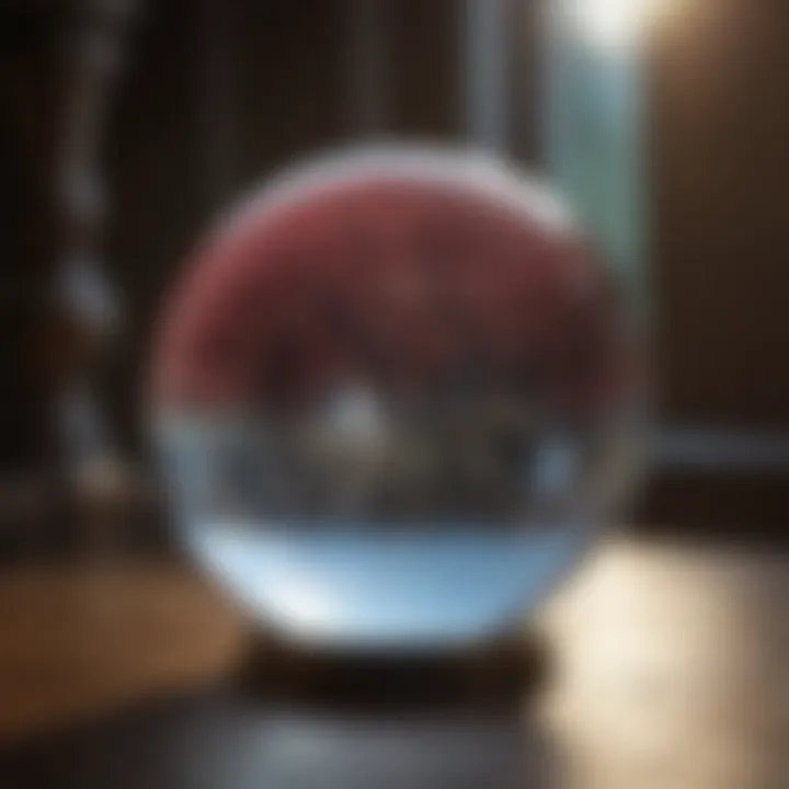 A soothing crystal ball reflecting light