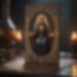 A mystical tarot card spread featuring the Major Arcana