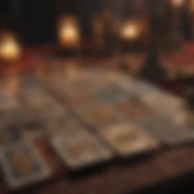 Intricate Tarot Spread An intricate tarot spread on a velvet table
