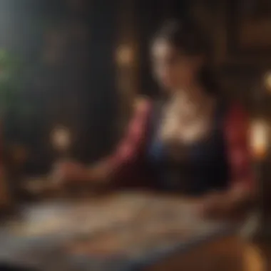 The Art of Tarot Reading A mystical scene depicting tarot reading