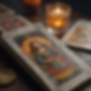 A close-up of tarot cards showcasing unique illustrations