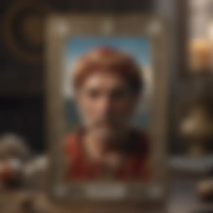 Close-up of a tarot card depicting The Fool, symbolizing new beginnings