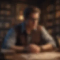 A Gemini man showcasing his intellectual curiosity through reading various books