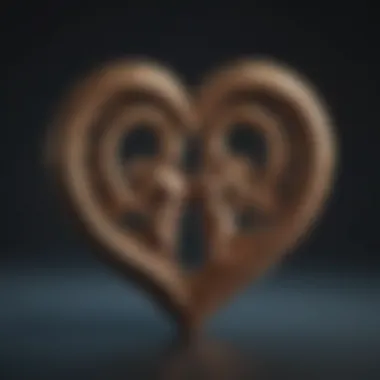 Symbolic representation of zodiac signs in a heart shape