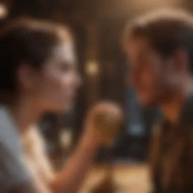 A couple discussing their zodiac signs