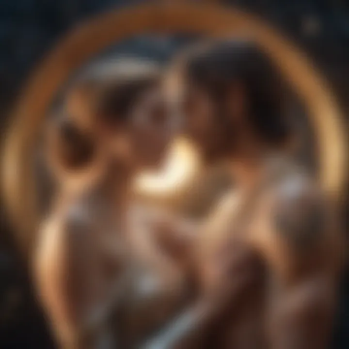 Celestial bodies representing cosmic influences on relationships