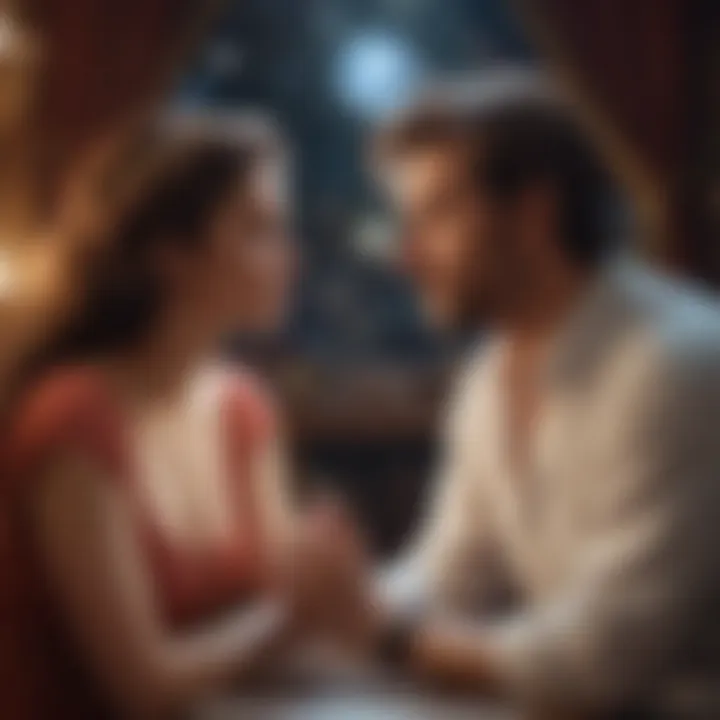 Couple engaged in a meaningful conversation about astrology