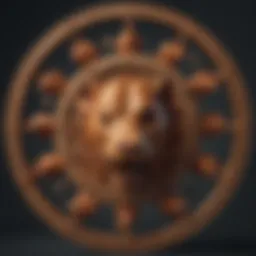 Symbolic representation of the Chinese zodiac wheel highlighting all twelve animals