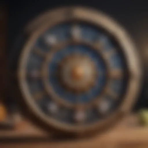 Astrological chart with celestial symbols