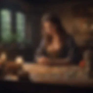 Tranquil Virtual Tarot Reading A serene setting with a virtual tarot reading, highlighting tranquility in decision-making.