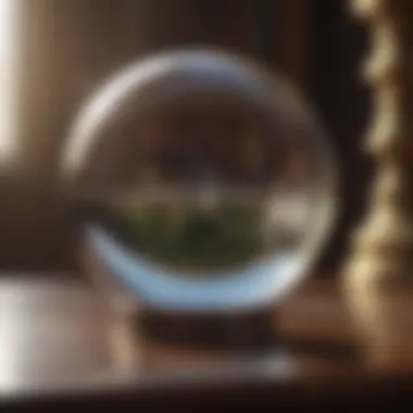 A close-up of a crystal ball reflecting light