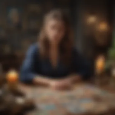 Spiritual Journey Through Digital Tarot A serene digital landscape representing spiritual exploration through tarot readings in a modern context.