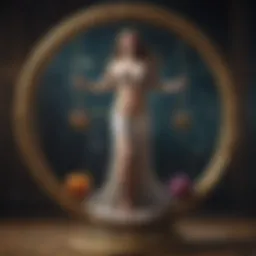 A beautifully illustrated Tarot card representing Libra's balance and harmony.