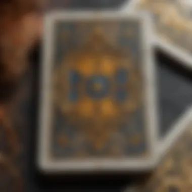 Intricate Tarot Cards A close-up of tarot cards with intricate designs