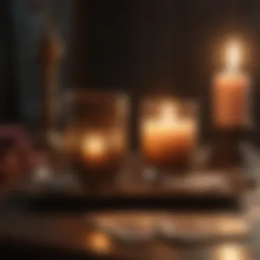 Serene Setting for Tarot Reading A serene setting featuring a candle and tarot cards for a reading.