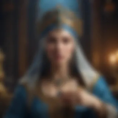 The High Priestess: Mysteries and Intuition An artistic representation of the High Priestess tarot card, emphasizing celestial motifs and deep symbolism.