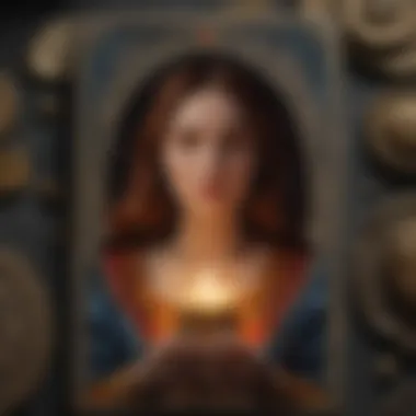Detailed Tarot Card Artwork Detailed close-up of a tarot card revealing its unique artwork and symbolism