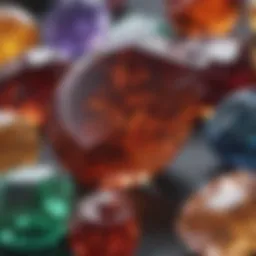 A close-up view of Taurus gemstones, showcasing their unique colors and textures.