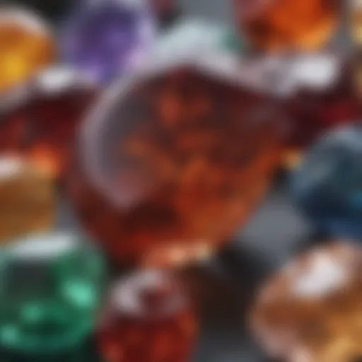 A close-up view of Taurus gemstones, showcasing their unique colors and textures.