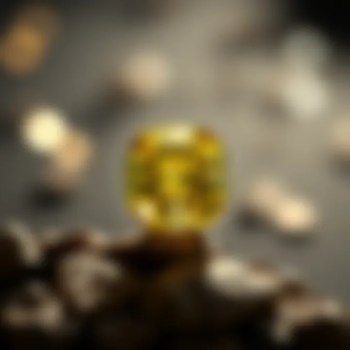 A stunning 6 carat yellow sapphire showcasing its brilliance and color depth.