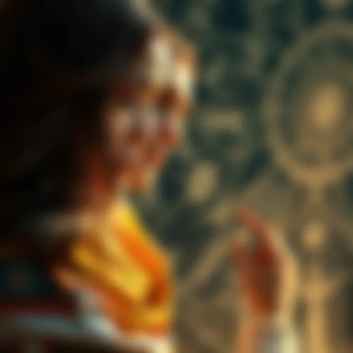 A person contemplating their astrological chart