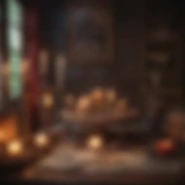 Cozy Tarot Reading Space A cozy tarot reading space with candles and mystical decor