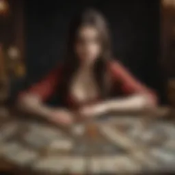 Intricate tarot card spread showcasing various symbols and meanings