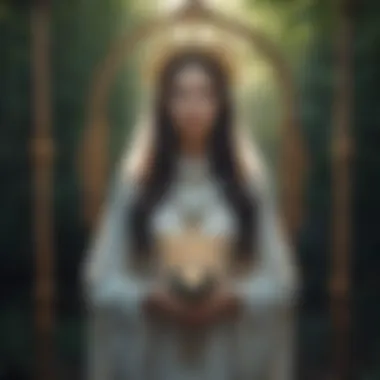 Intuition and Growth: The Essence of the High Priestess A serene landscape depicting the essence of intuition and personal growth