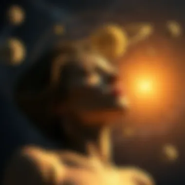 Celestial Influences on Future Paths Celestial bodies representing astrological predictions